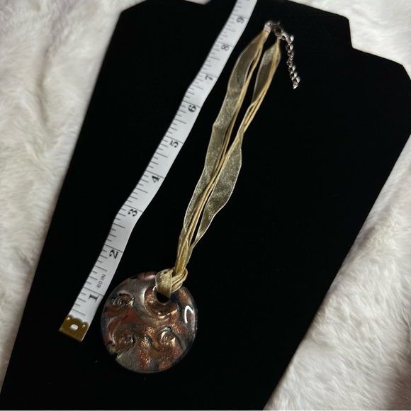 Multi Color Glass Brown Pendant Necklace - Picture 8 of 8